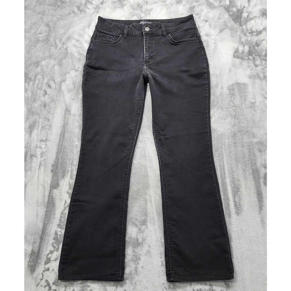 Lee Riders Jeans Womens 14 Black Mid Rise Bootcut Stretch Denim Casual Preppy
